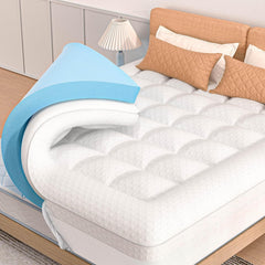 Pillow Top Mattress Topper Twin Size, 3 Inch Dual Layer Mattress Topper, 1 Inch Cooling Pillow Topper and 2 Inch Gel Memory Foam Mattress Topper for Back Pain