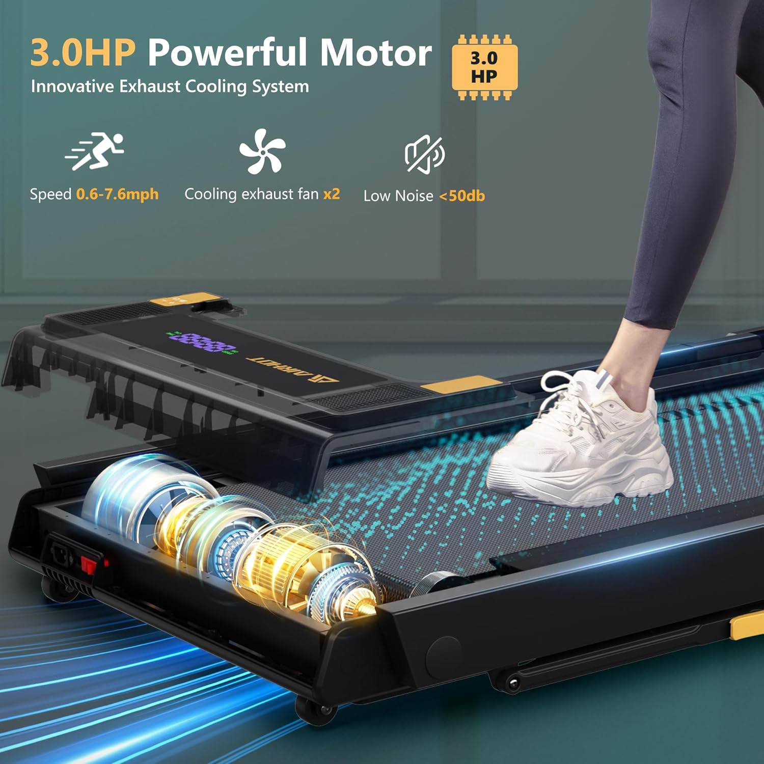 3 in 1 Foldable Treadmill with Removable Desk