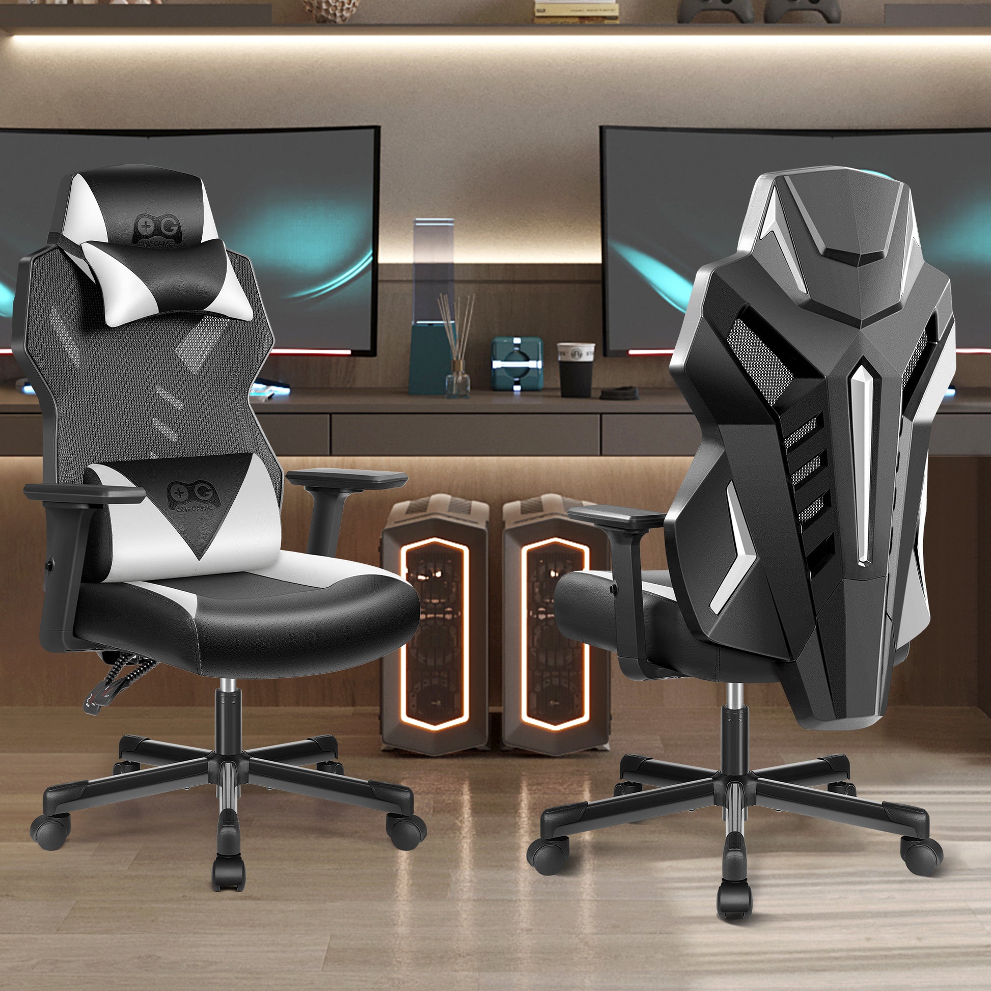 Kerdom Gaming Chair PC Chair with Ergonomics Lumbar Support