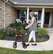 2-in-1 Aluminum Wheelchair Folding 4-Wheel Walker Rollator With Adjustable Handles