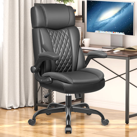 Big and Tall  Leather Executive Back Support Office Chair With Adjustable Headrest 688