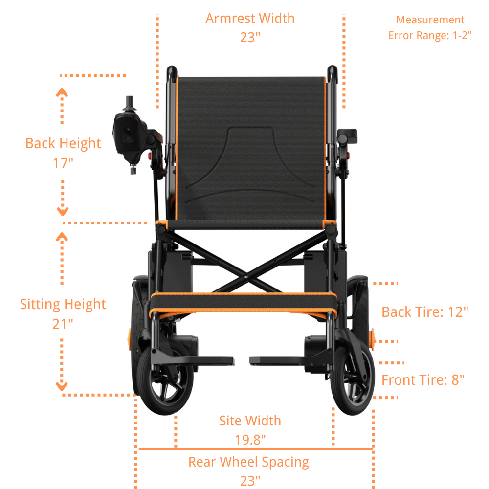 Portable Electric Wheelchair Lightweight Foldable for Adults Seniors