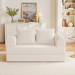 COOLHUT Combination Sofa, Sponge Floor Sofa, High Rebound Density Sponge Sofa Couch with Two Big Pillows, Six Forms Floor Sofa Couch Three Seats Sofa Bed for Living Room, Bedroom