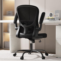 COOLHUT Office Chair, Ergonomic Desk Chair with Adjustable Lumbar Support, High Back Mesh Computer Chair with Flip-up Armrests-BIFMA Passed Task Chairs, Executive Chair for Home Office