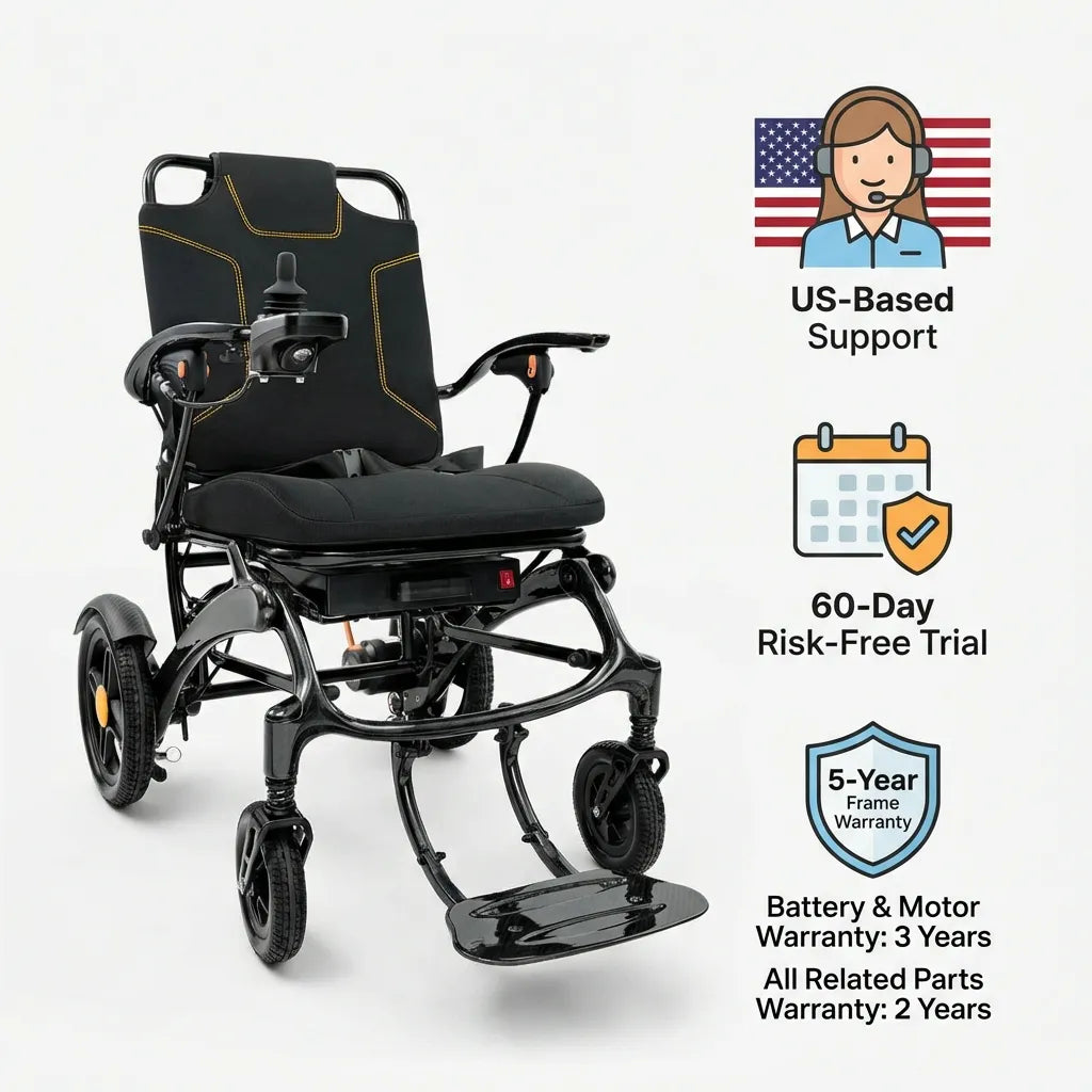 Kerdom Electric wheelchair with 5 warranty