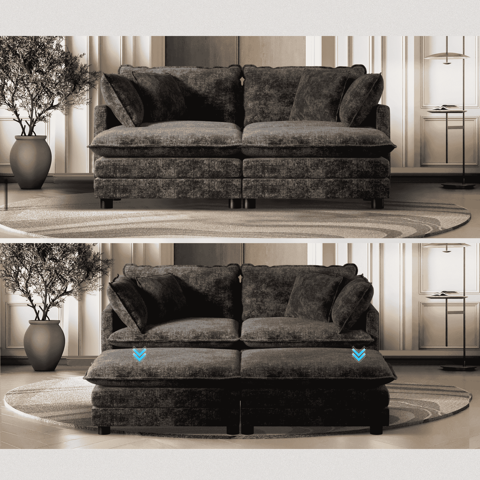 Cozyboy 5-Piece Modular Sofa Chaise (112'')