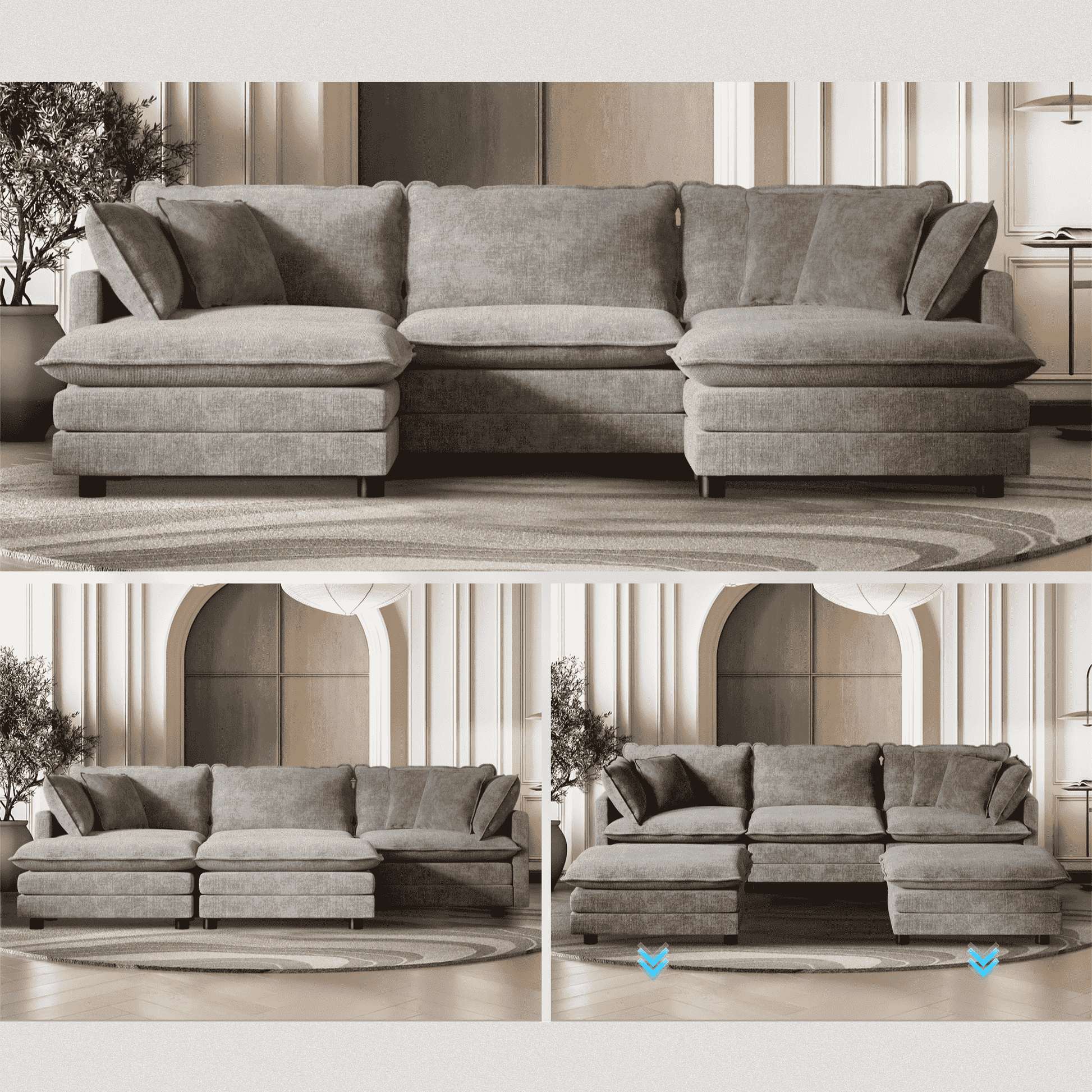 Cozyboy 5-Piece Modular Sofa Chaise (112'')