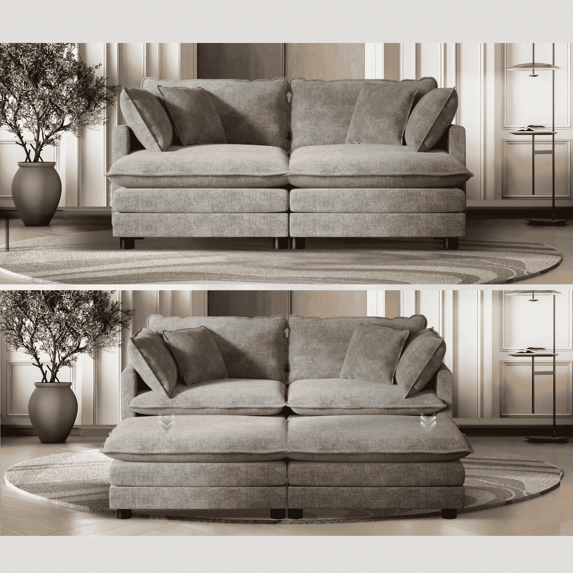 Cozyboy 5-Piece Modular Sofa Chaise (112'')