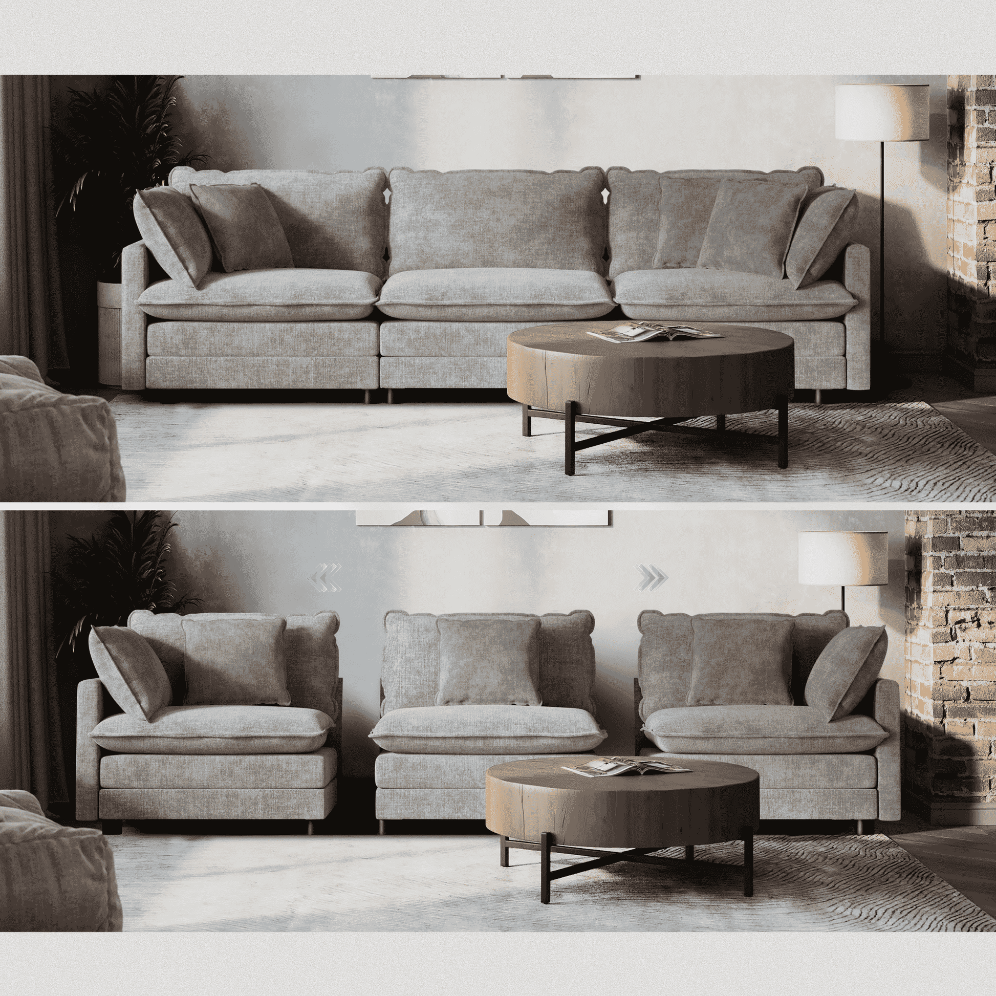 Cozyboy 5-Piece Modular Sofa Chaise (112'')