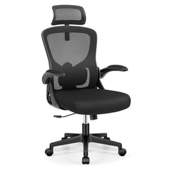 Ergonomic Office Chair Breathable Mesh Chair with Adjustable High Back Lumbar Support Flip-up Armrests, Home Office Chair