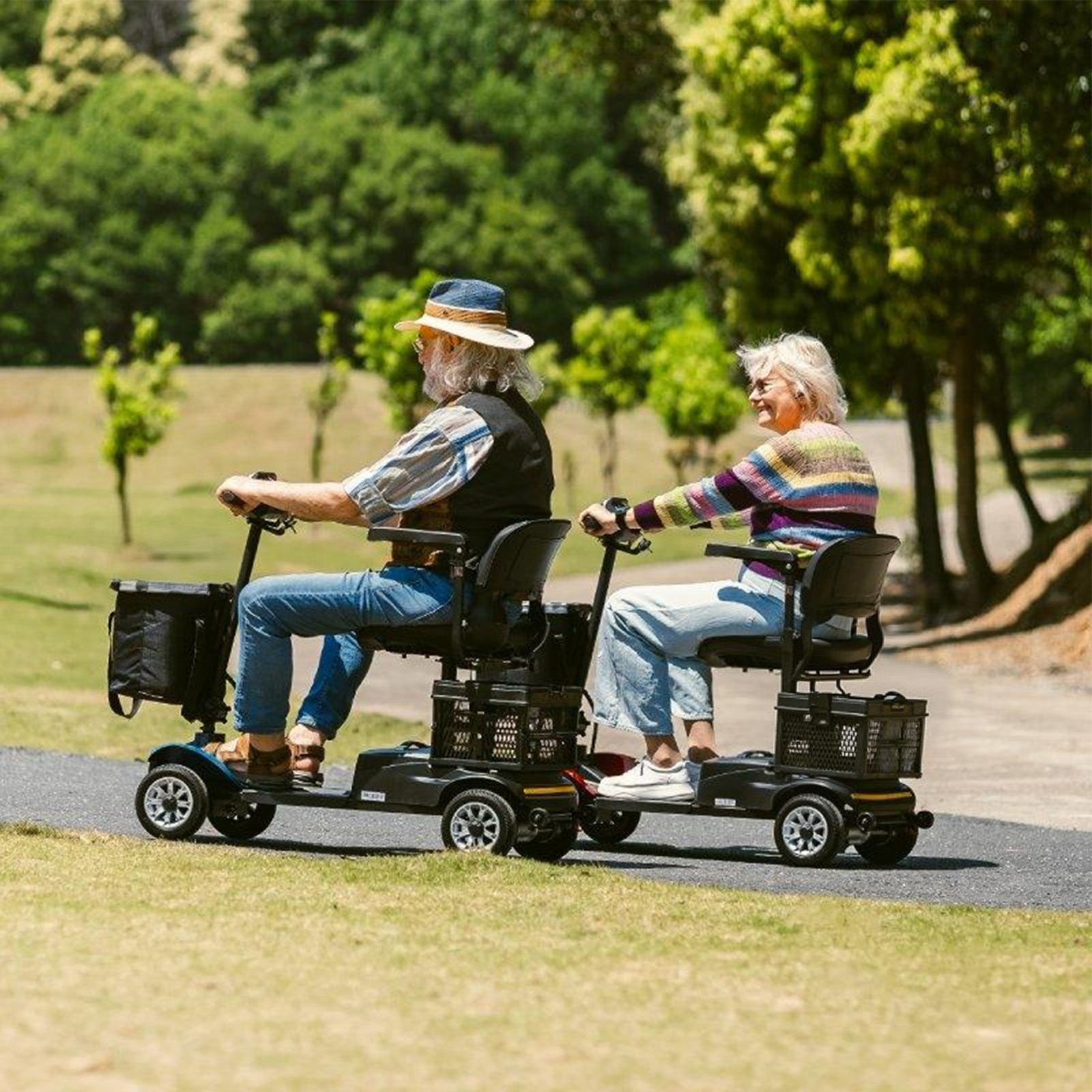 MS002 Long-Range Outdoor Mobility Scooter with Detachable Large Basket