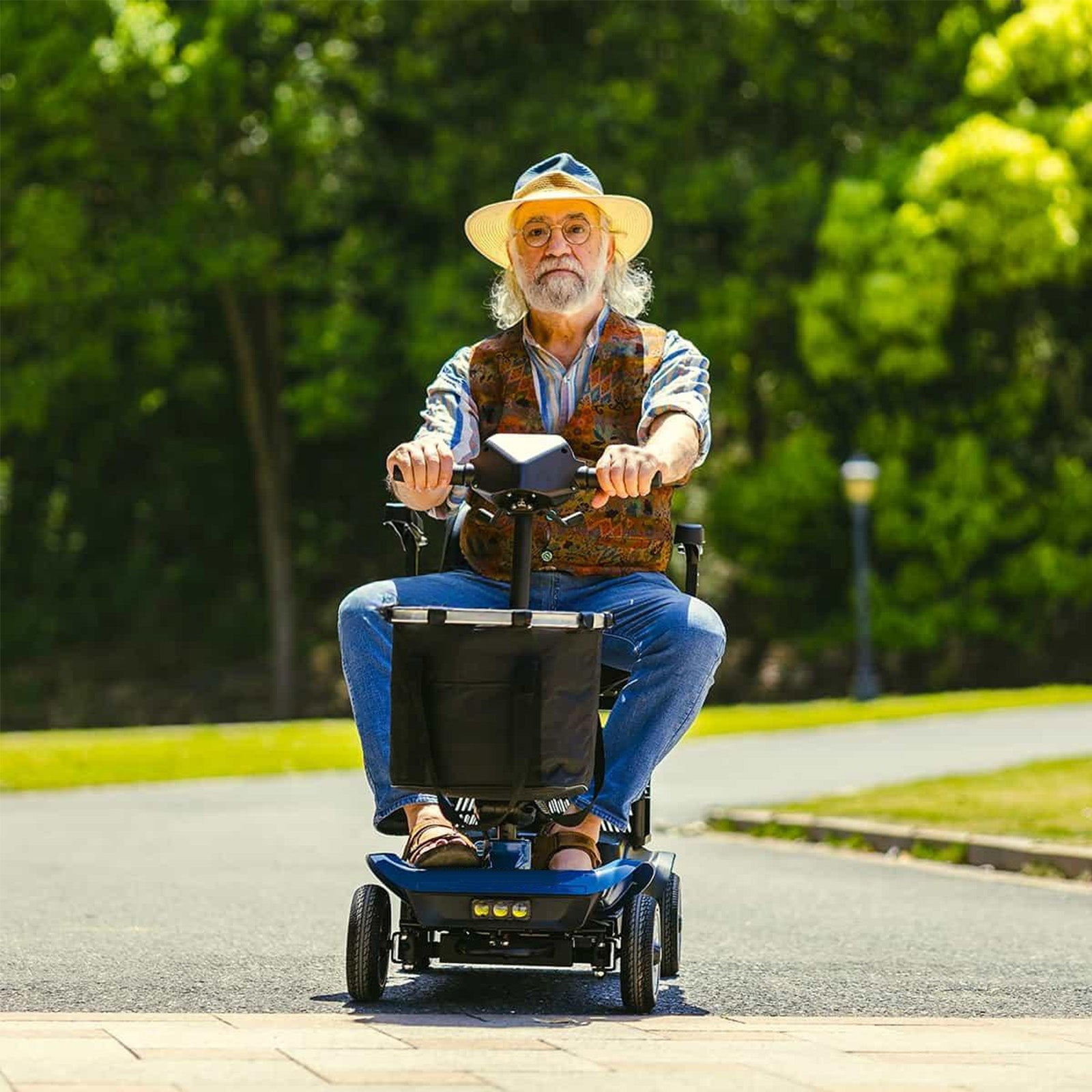 MS002 Long-Range Outdoor Mobility Scooter with Detachable Large Basket