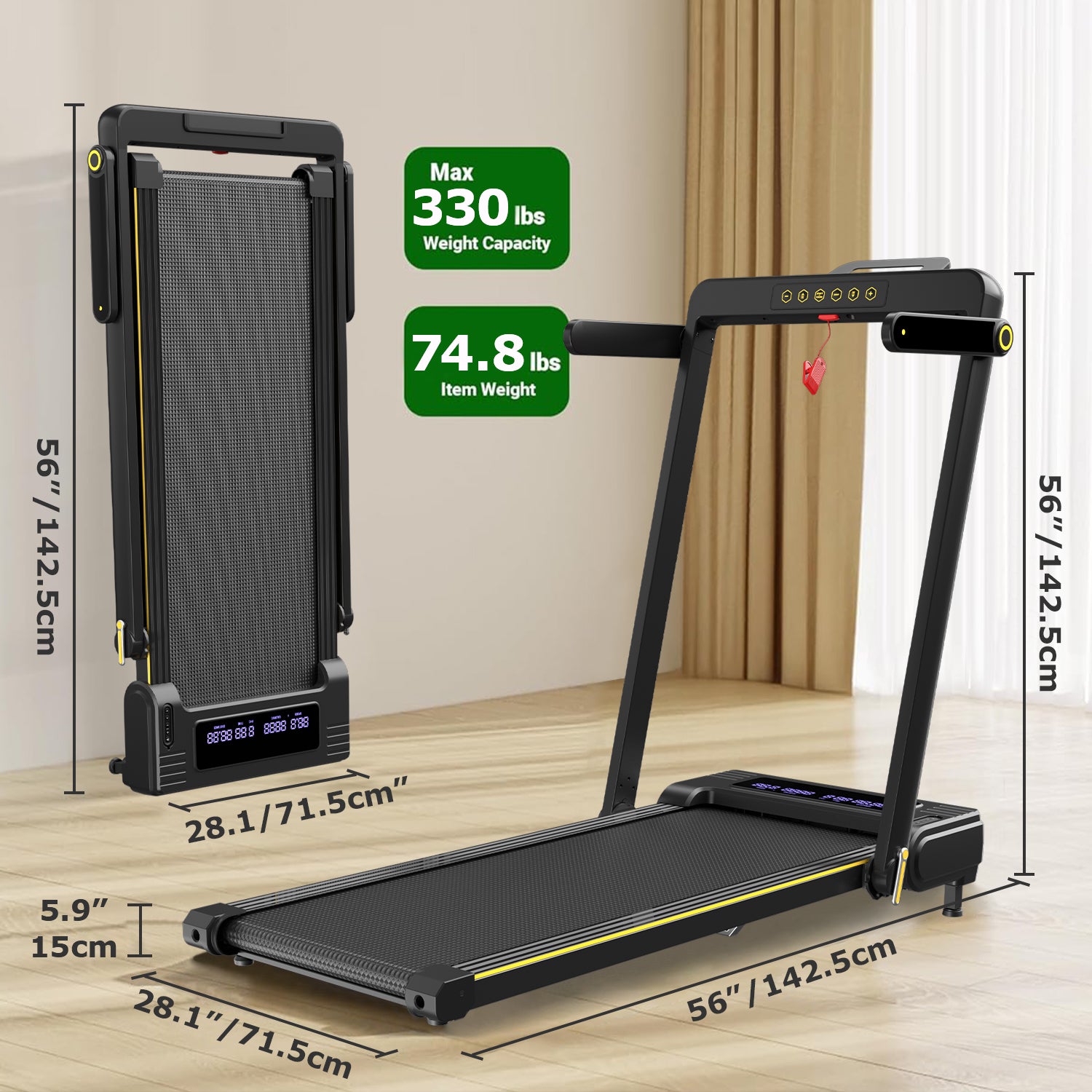 Auto Incline Treadmill with Grip