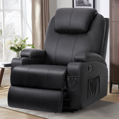 Swivel Rocker Recliner Chair with Heat and Massage