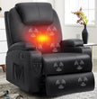 Manual Swivel Rocking Recliner Chair w/ Massage & Heat