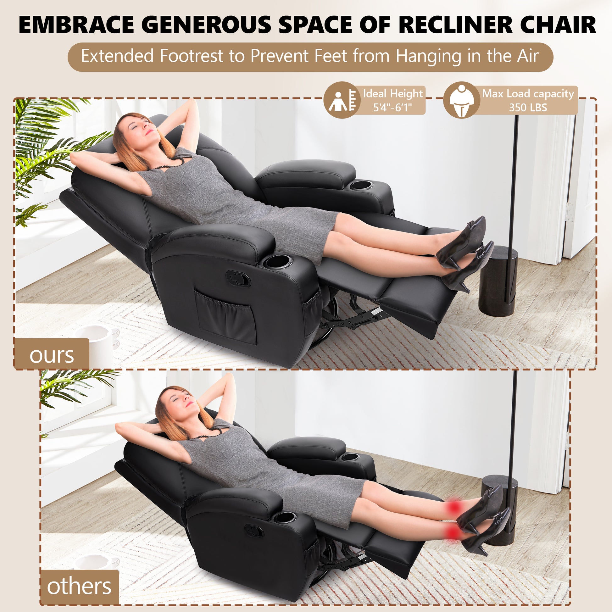 Modern Power Swivel Glider Recliner w/ Massage & Heat