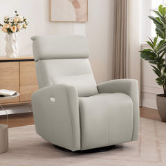 Nursery Power Swivel Glider Recliner with Adjustable Headrest