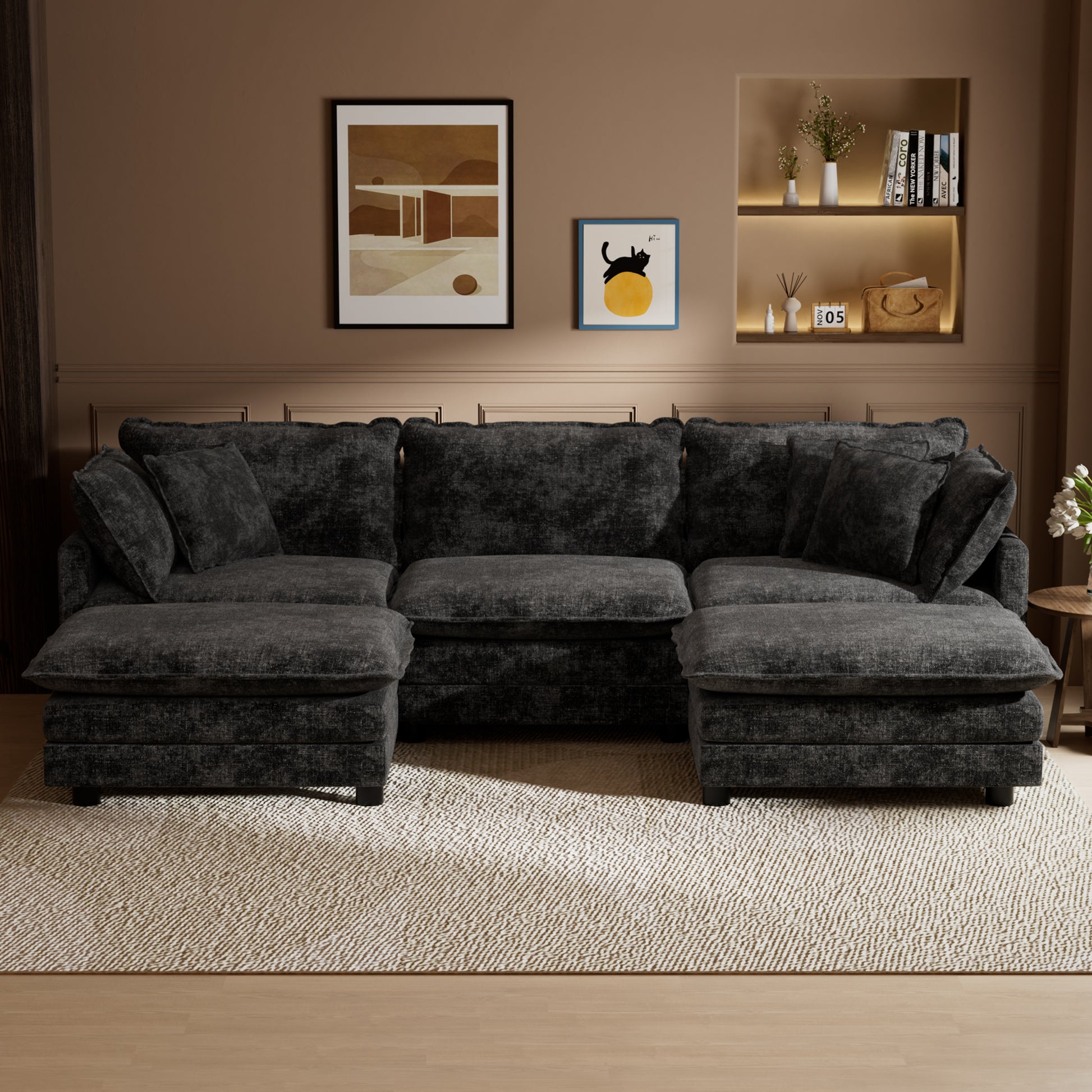 Cozyboy 5-Piece Modular Sofa Chaise (112'')