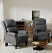 Mid-Century Leather Wingback Recliner – Classic Push Back Chair