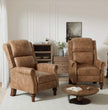 Mid-Century Leather Wingback Recliner – Classic Push Back Chair