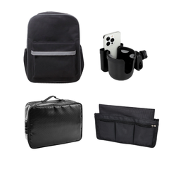 Wheelchair Bag + Battery Storage Bag + Cup Holder + Multi Pocket Organizer