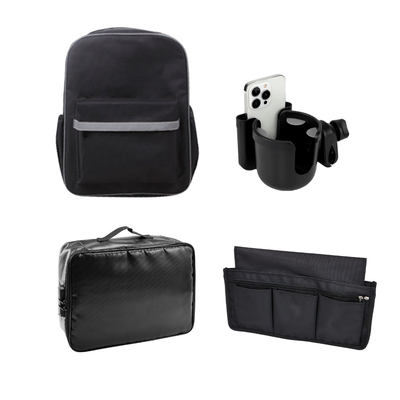 Wheelchair Bag + Battery Storage Bag + Cup Holder + Multi Pocket Organizer