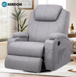 Modern Power Swivel Glider Recliner w/ Massage & Heat