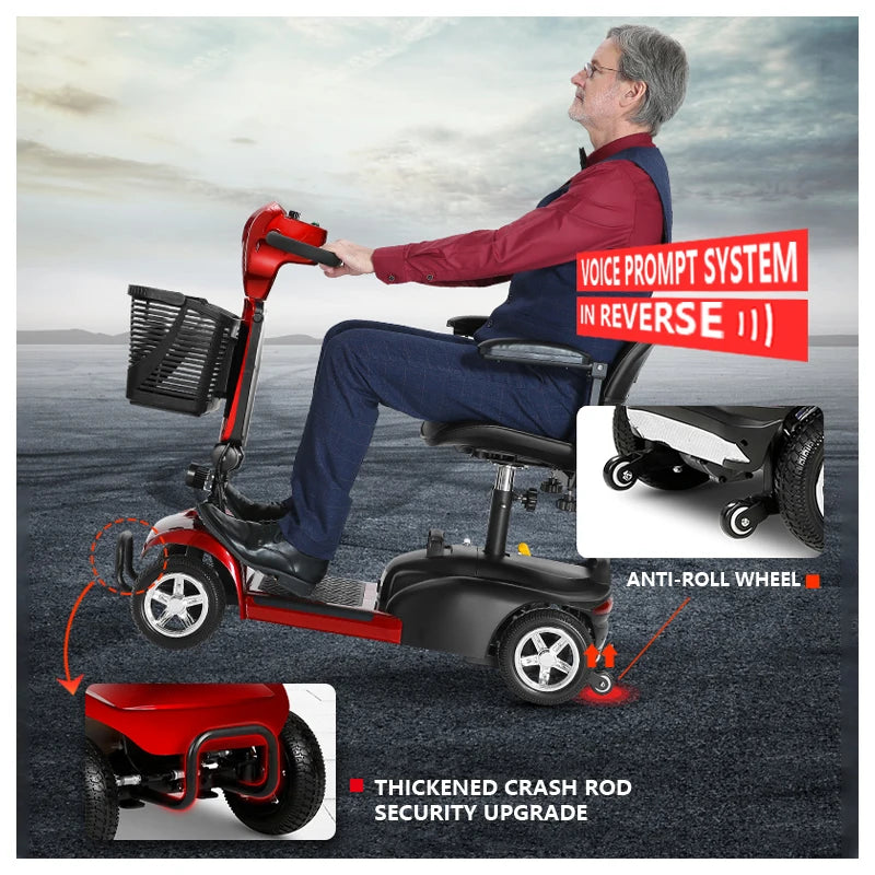 4-Wheel Electric Foldable  Mobility Scooter for Seniors