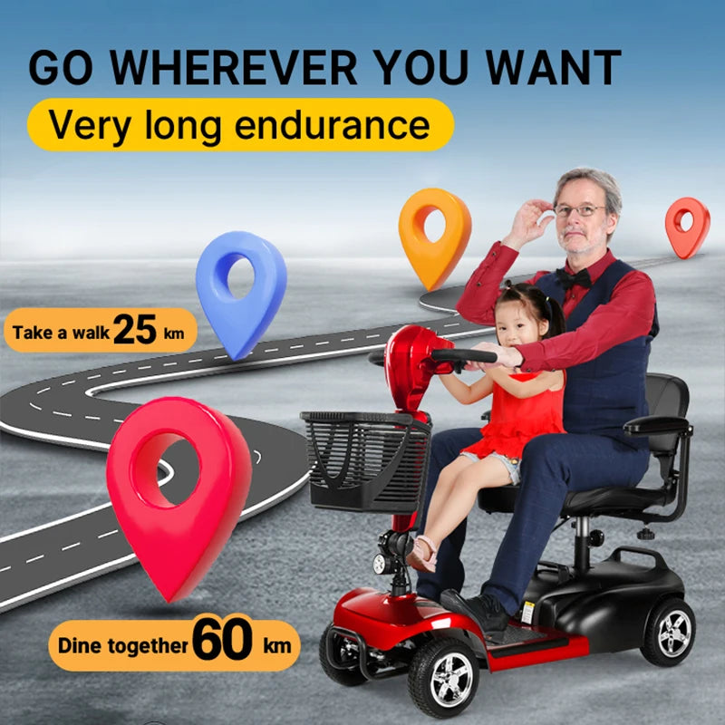 4-Wheel Electric Foldable  Mobility Scooter for Seniors