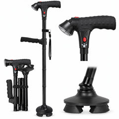 Ultralight Smart Folding Cane w/ LED & SOS Alarm (Ships Oct.8)