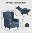 Fabric Linen Manual Wingback Recliner Chair