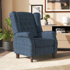 Fabric Linen Manual Wingback Recliner Chair