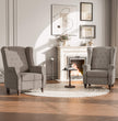 Fabric Linen Manual Wingback Recliner Chair