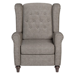 COOLHUT Manual Wingback Recliner Chair, Vintage Accent Chair, Upholstered Single Sofa with Adjustable Backrest and Footrest, Fabric Leisure Chair for Living Room Bedroom