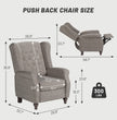 Fabric Linen Manual Wingback Recliner Chair