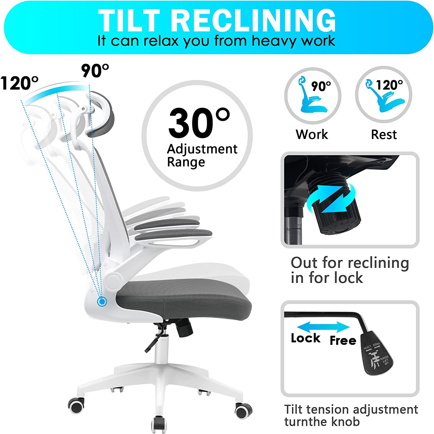 Ergonomic Office Chair Breathable Mesh Desk Chair