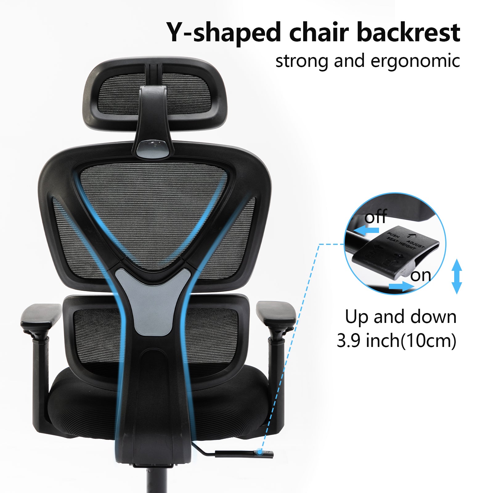 CLATINA Ergonomic Mesh Executive Chair with 4D Arm Rest and